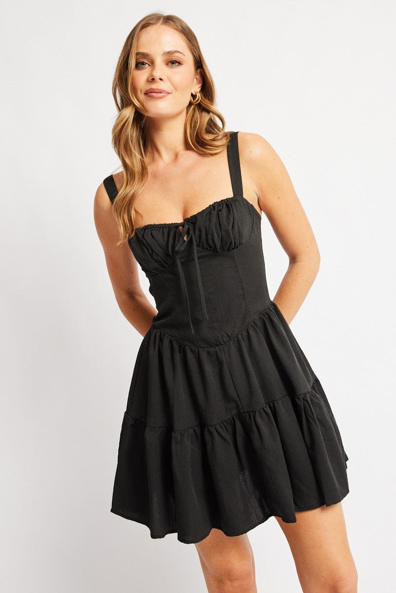 Black Fit And Flare Dress Mini for Ally Fashion