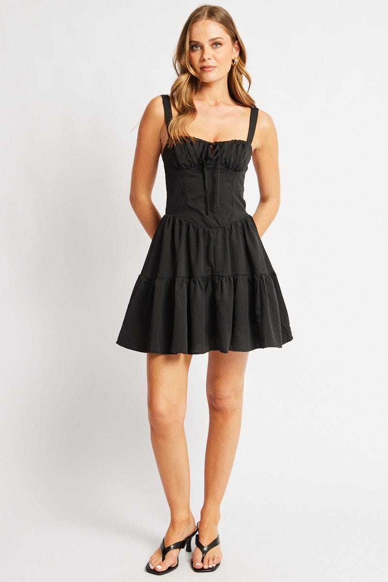 Black Fit And Flare Dress Mini for Ally Fashion