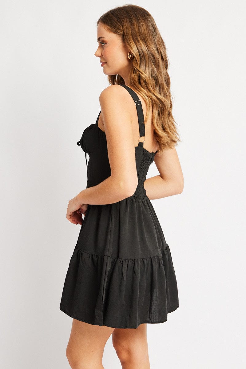 Black Fit And Flare Dress Mini for Ally Fashion