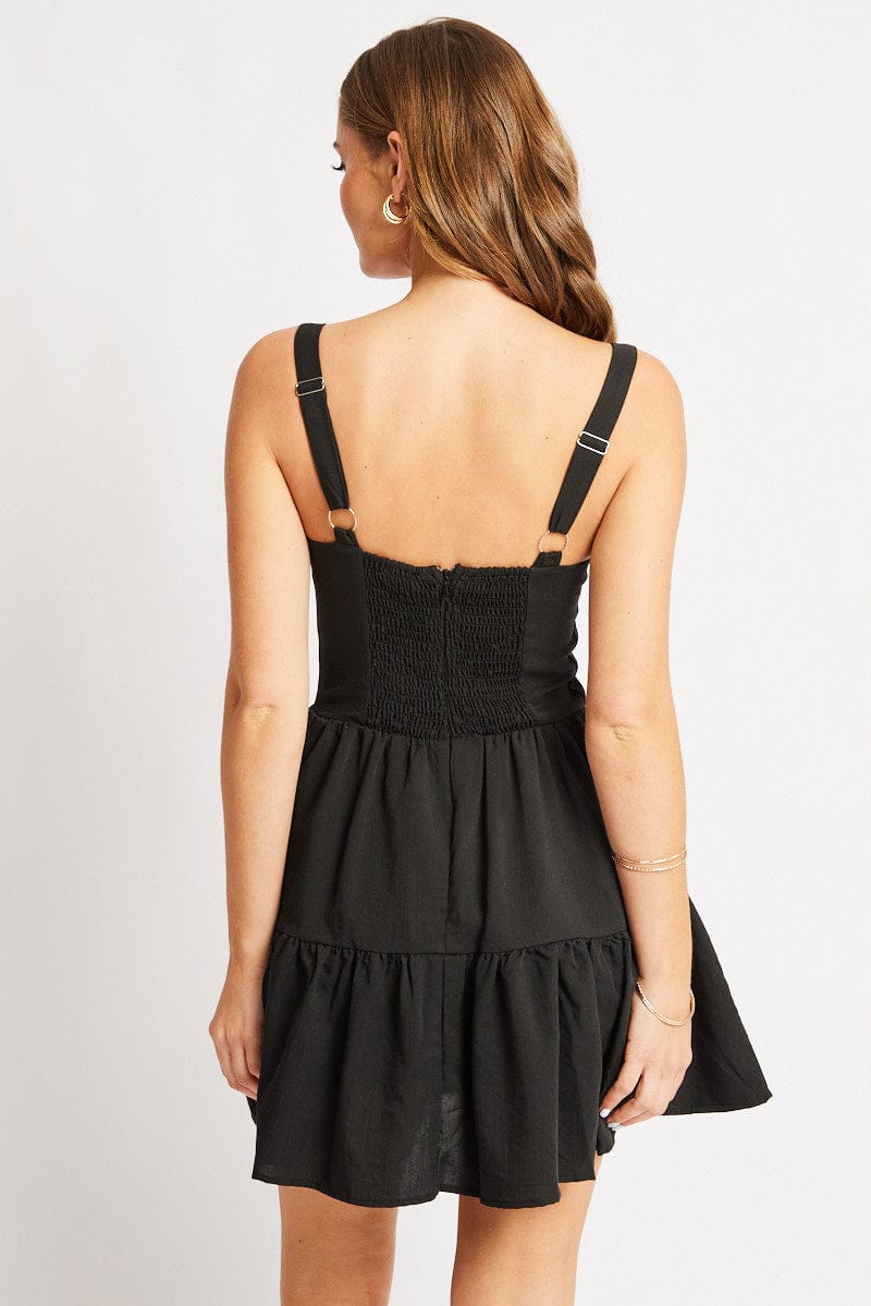 Black Fit And Flare Dress Mini for Ally Fashion