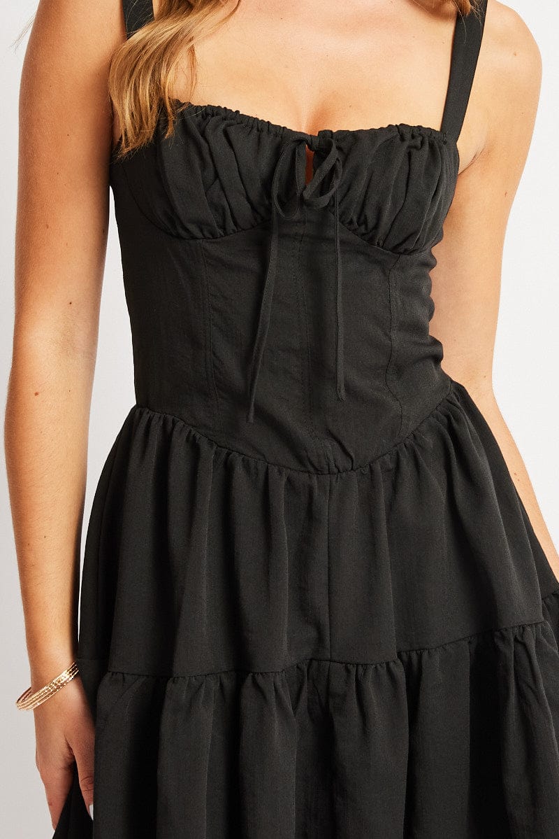 Black Fit And Flare Dress Mini for Ally Fashion