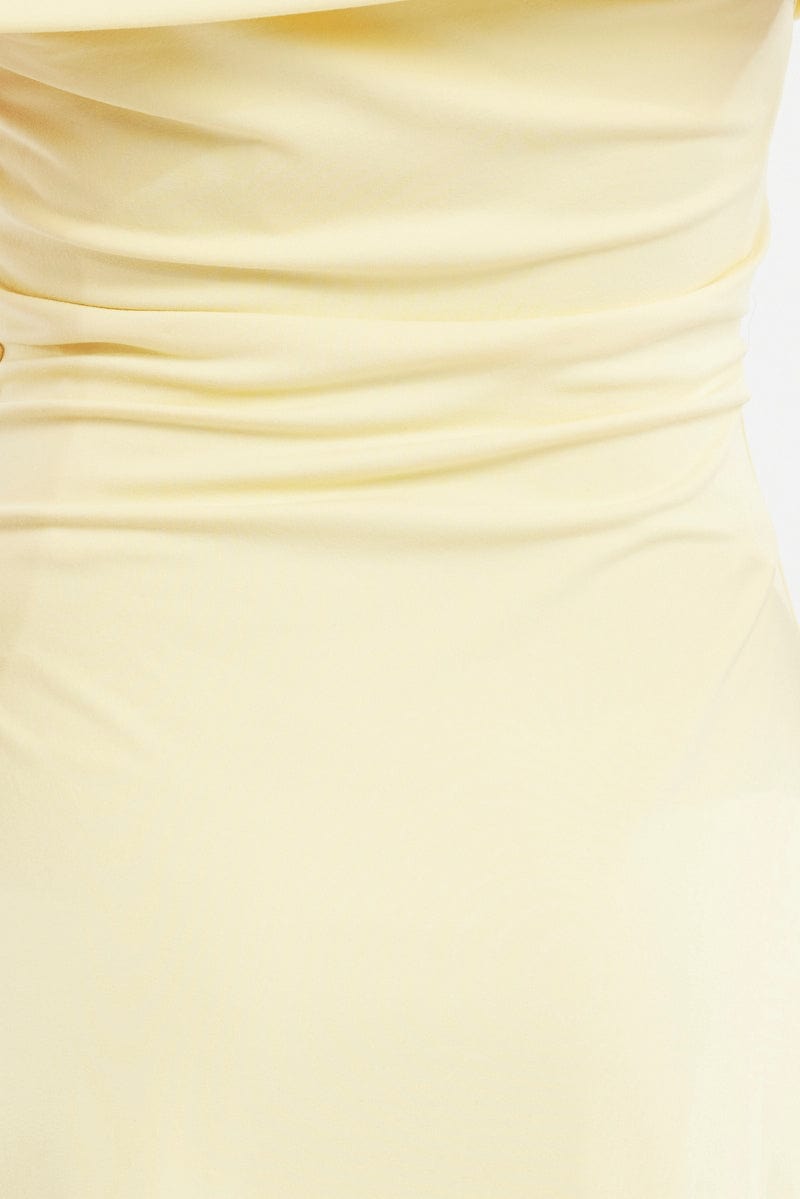 Yellow Asymmetric Mini Dress Ally Fashion - Main Image