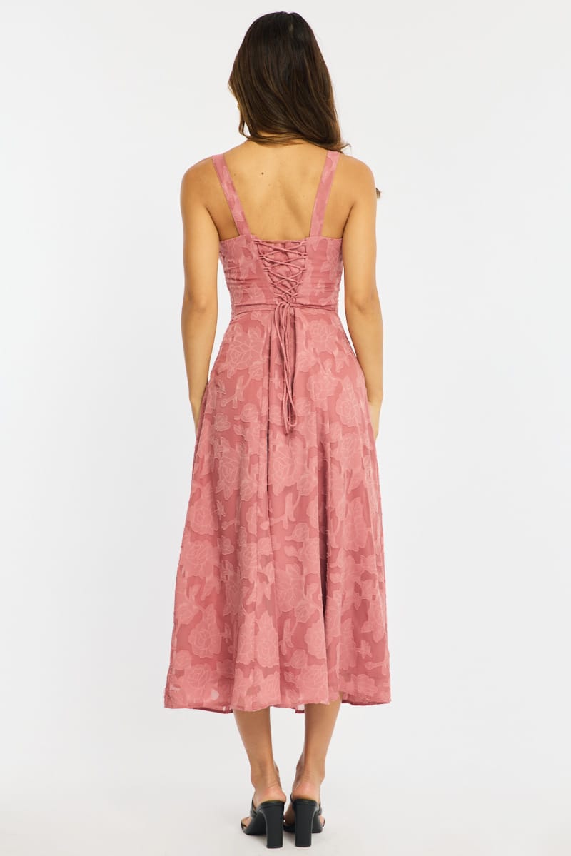 Purple Midi Dress Burn Out for Ally Fashion