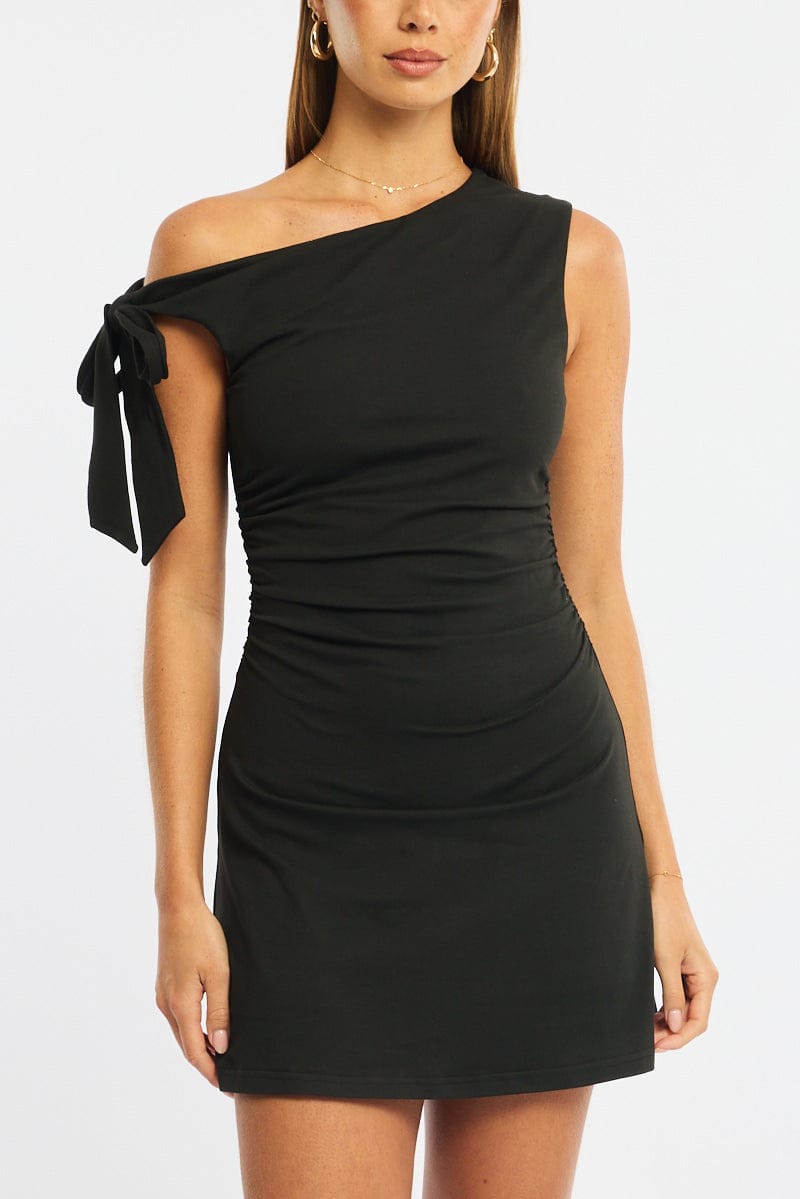 Black Mini Dress Off Shoulder for Ally Fashion