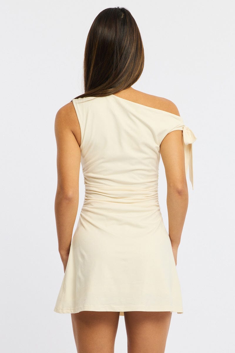 White Mini Dress Off Shoulder for Ally Fashion