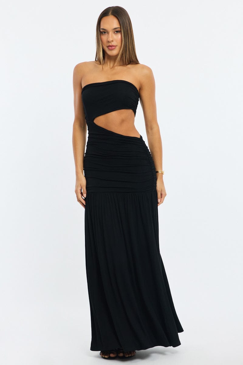 Black Maxi Dress Cut-Out from Ally Fashion