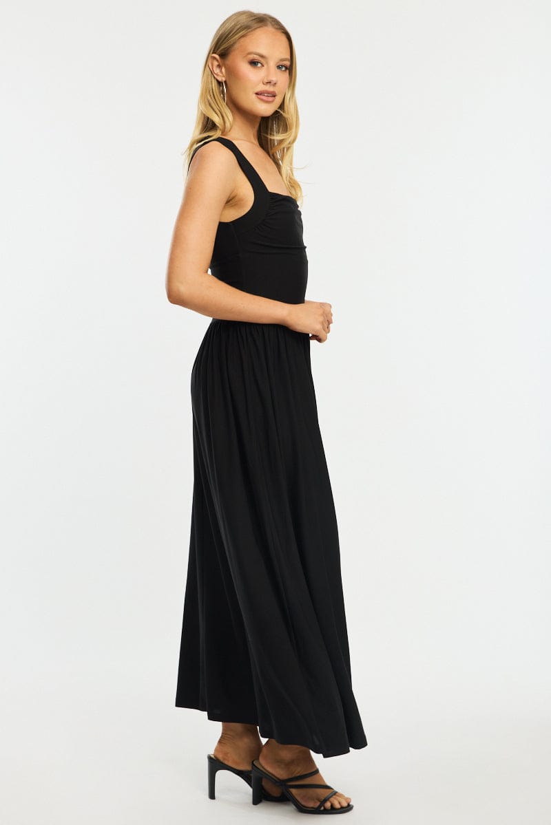 Black Maxi Dress Square Neck | Ally Fashion Black Maxi Dress Square Neck | Ally Fashion
