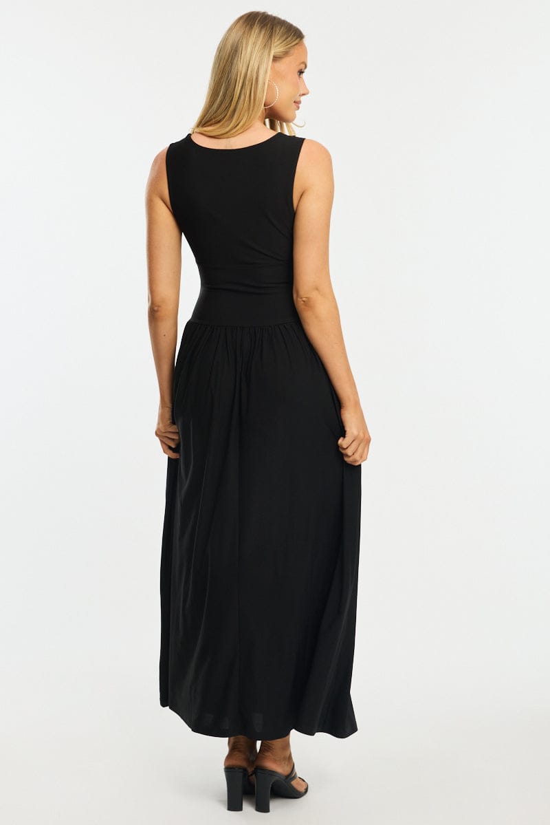 Black Maxi Dress Square Neck | Ally Fashion Black Maxi Dress Square Neck | Ally Fashion