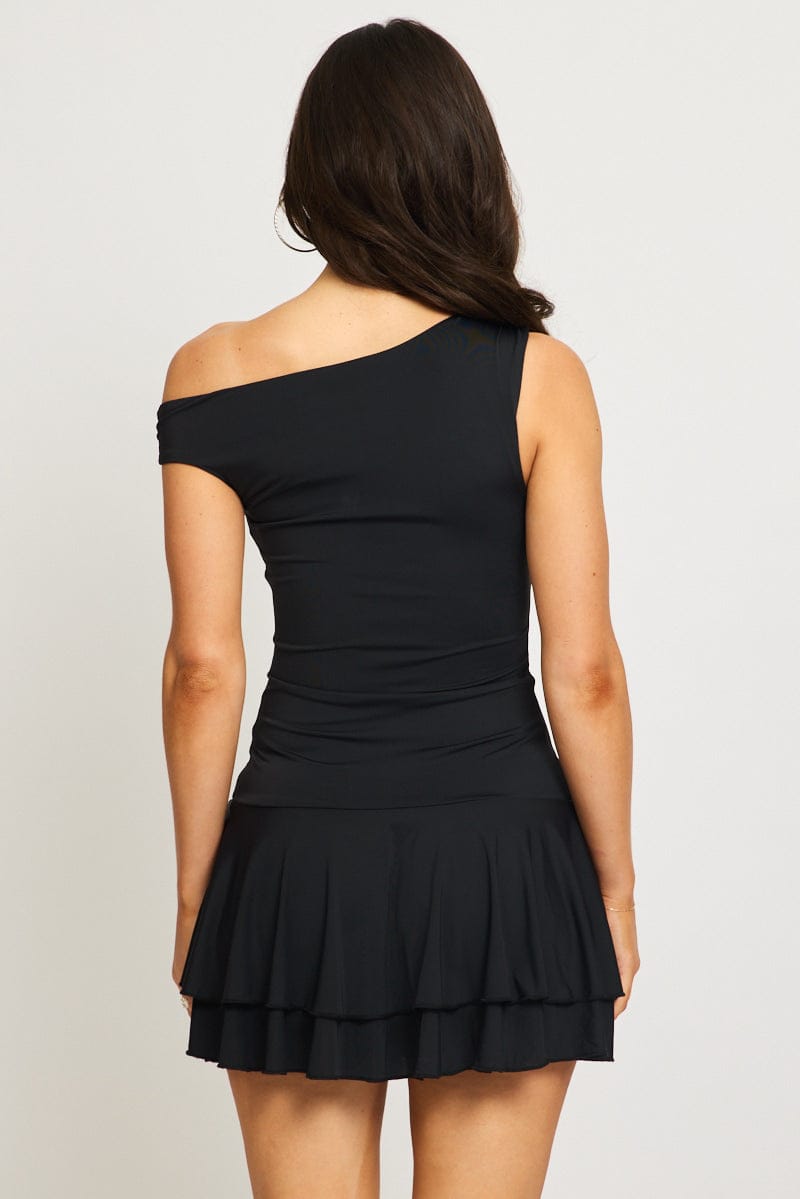 Black Mini Dress Off Shoulder for Ally Fashion