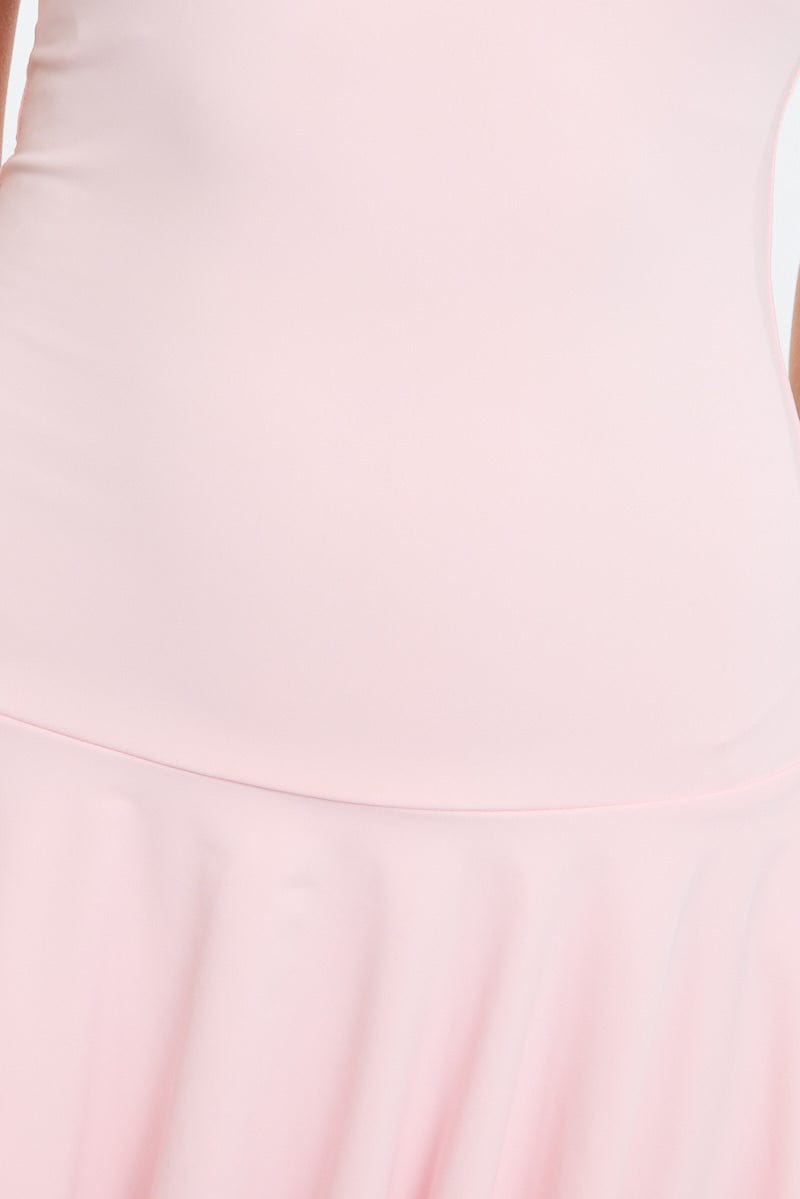 mini sleeveless women's light pink off the shoulder dress Pink Mini Dress Off Shoulder
