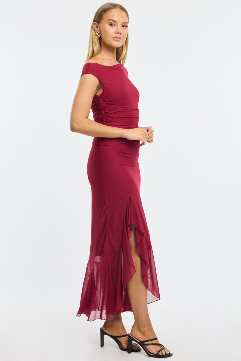 ally fashion red dress Red Maxi Dress Halter Neck main image 1