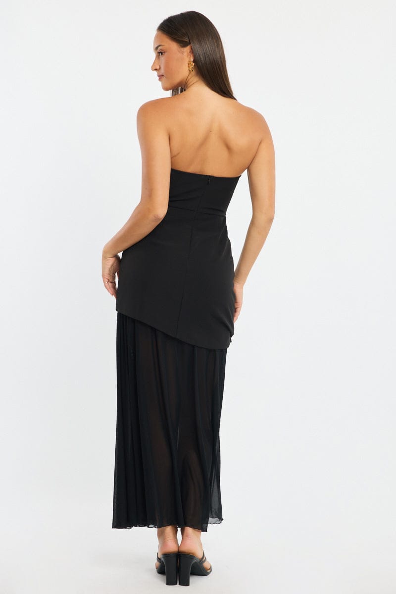 Black Maxi Dress Strapless for Ally Fashion