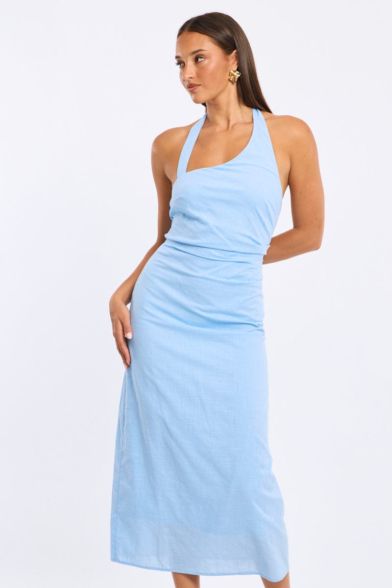 Blue Halter Maxi Dress | Ally Fashion Blue Halter Maxi Dress | Ally Fashion