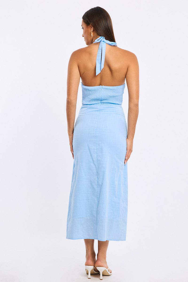 Blue Halter Maxi Dress | Ally Fashion Blue Halter Maxi Dress | Ally Fashion