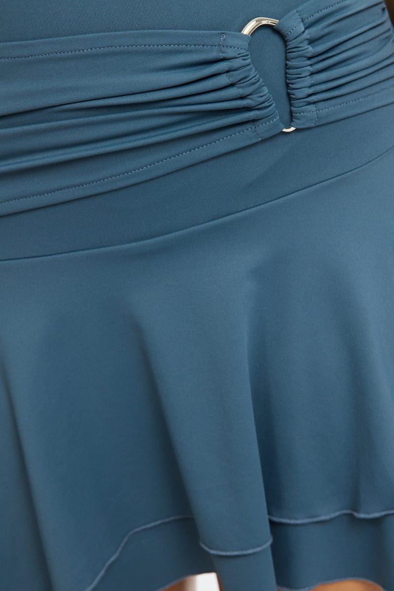 Blue Mini Dress Off Shoulder for Ally Fashion