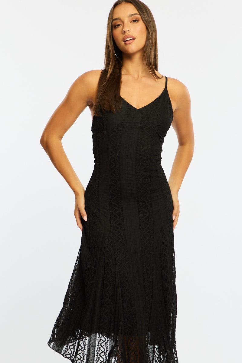 Black Midi Dress Lace
