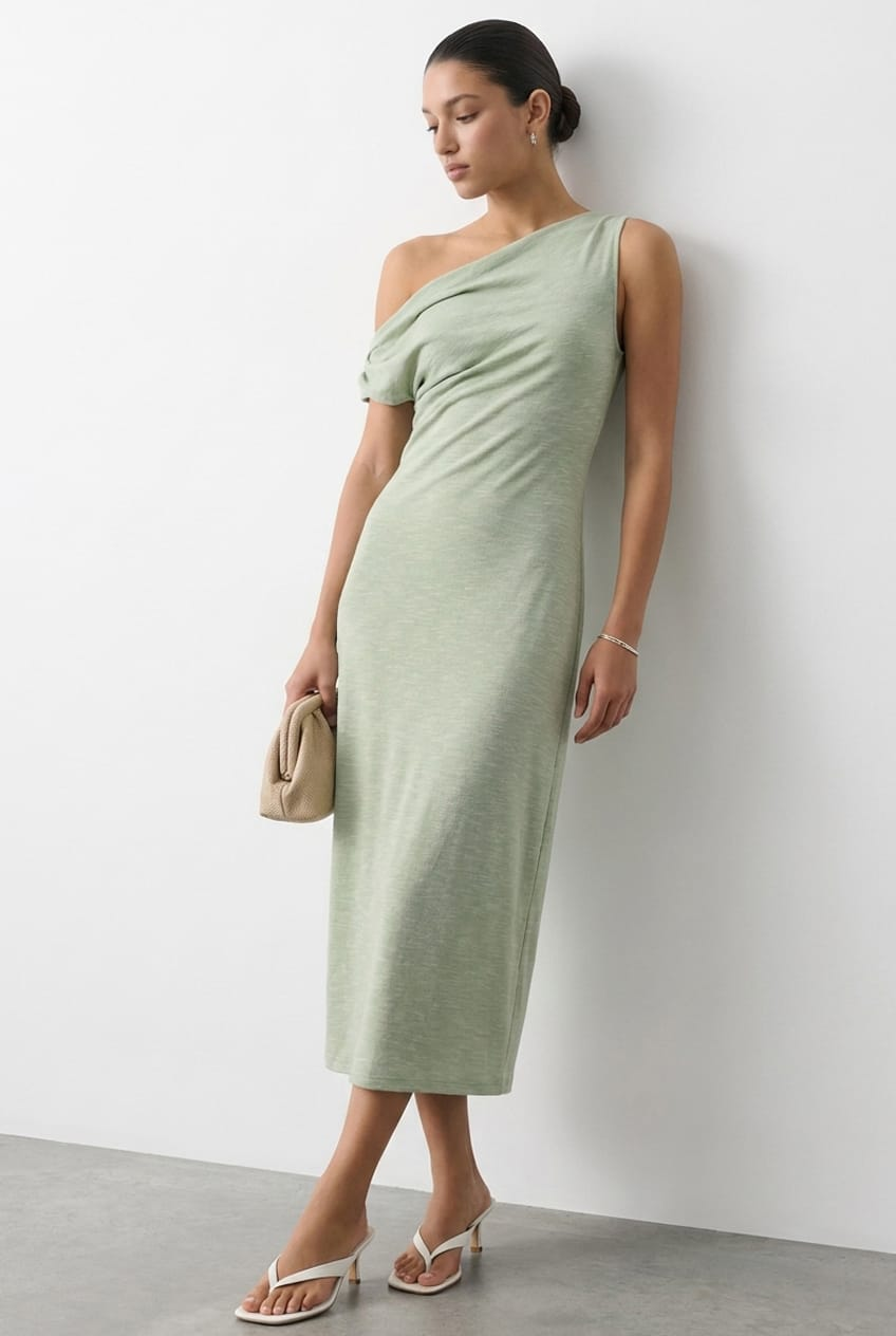 Green Off Shoulder Dress for Ally Fashion