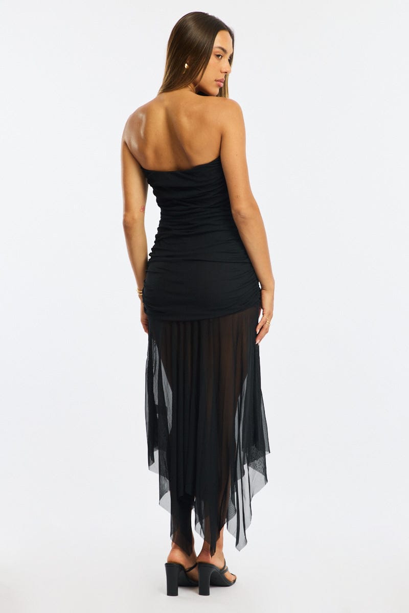Black Strapless Maxi Dress for Ally Fashion
