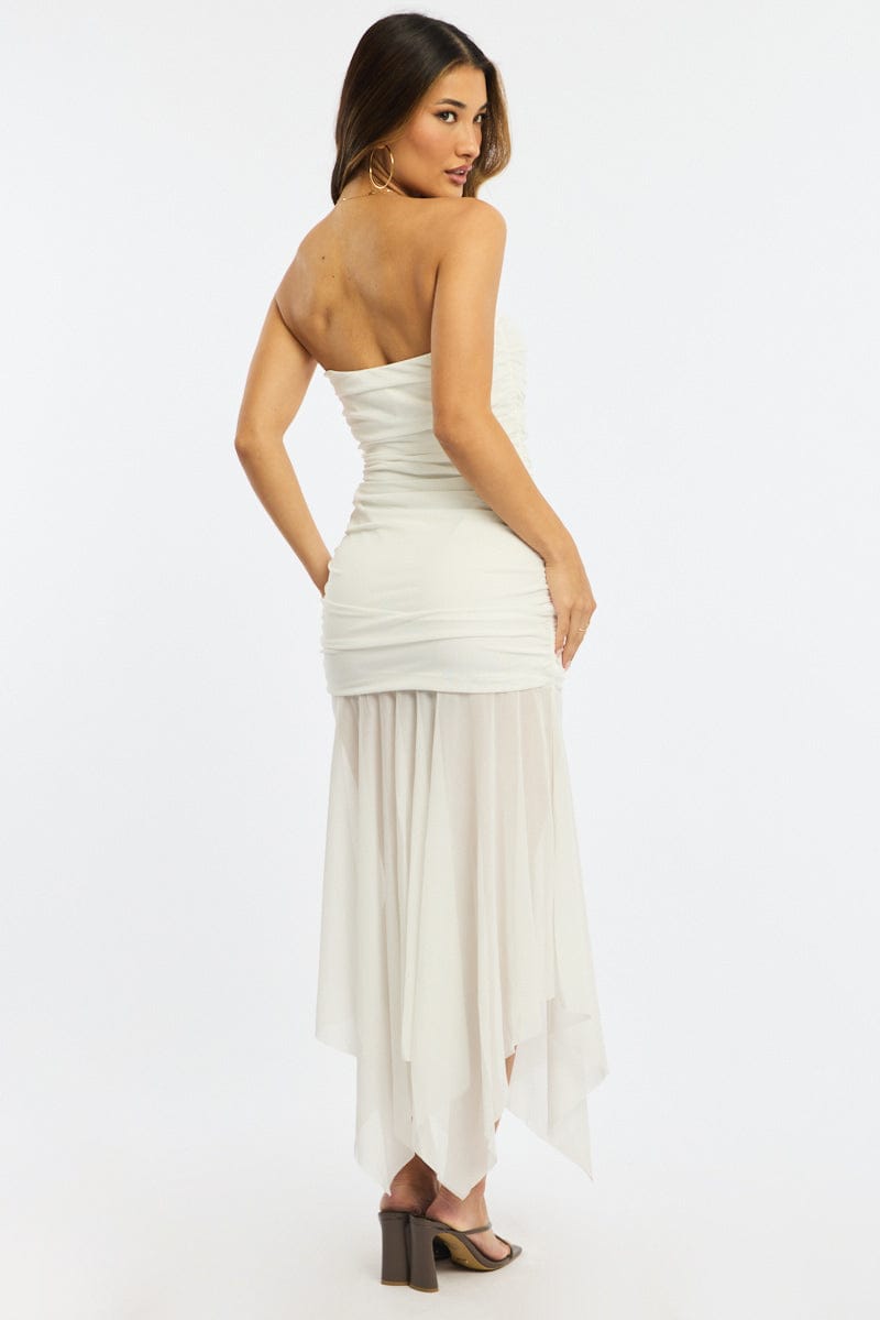 White Strapless Maxi Dress | Ally Fashion White Strapless Maxi Dress | Ally Fashion