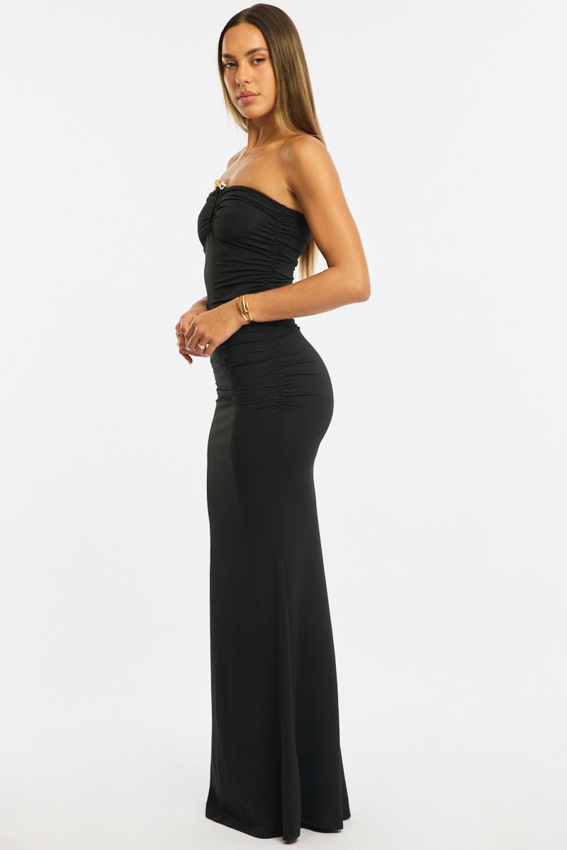 Black Strapless Maxi Dress for Ally Fashion