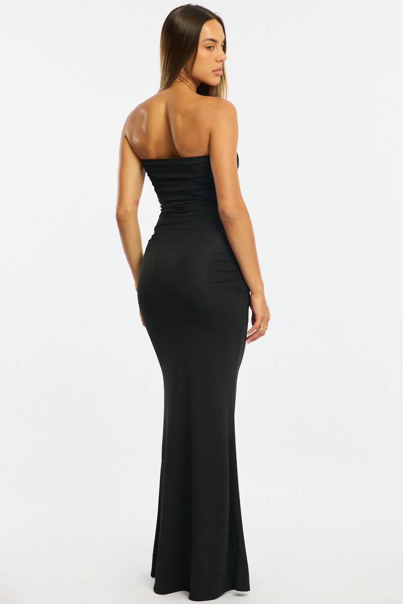 Black Strapless Maxi Dress