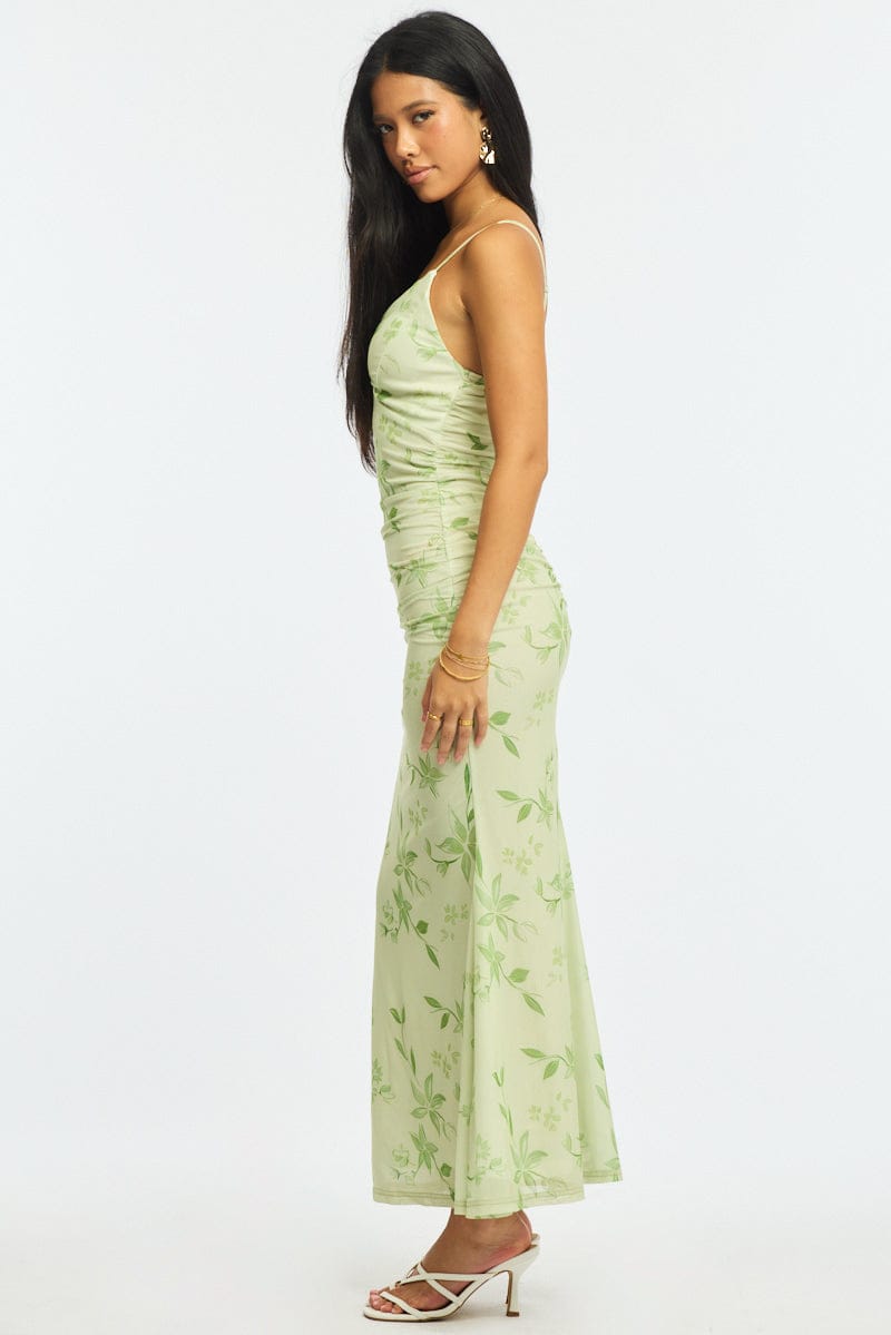 Green Floral Maxi Dress | Ally Fashion Green Floral Maxi Dress | Ally Fashion