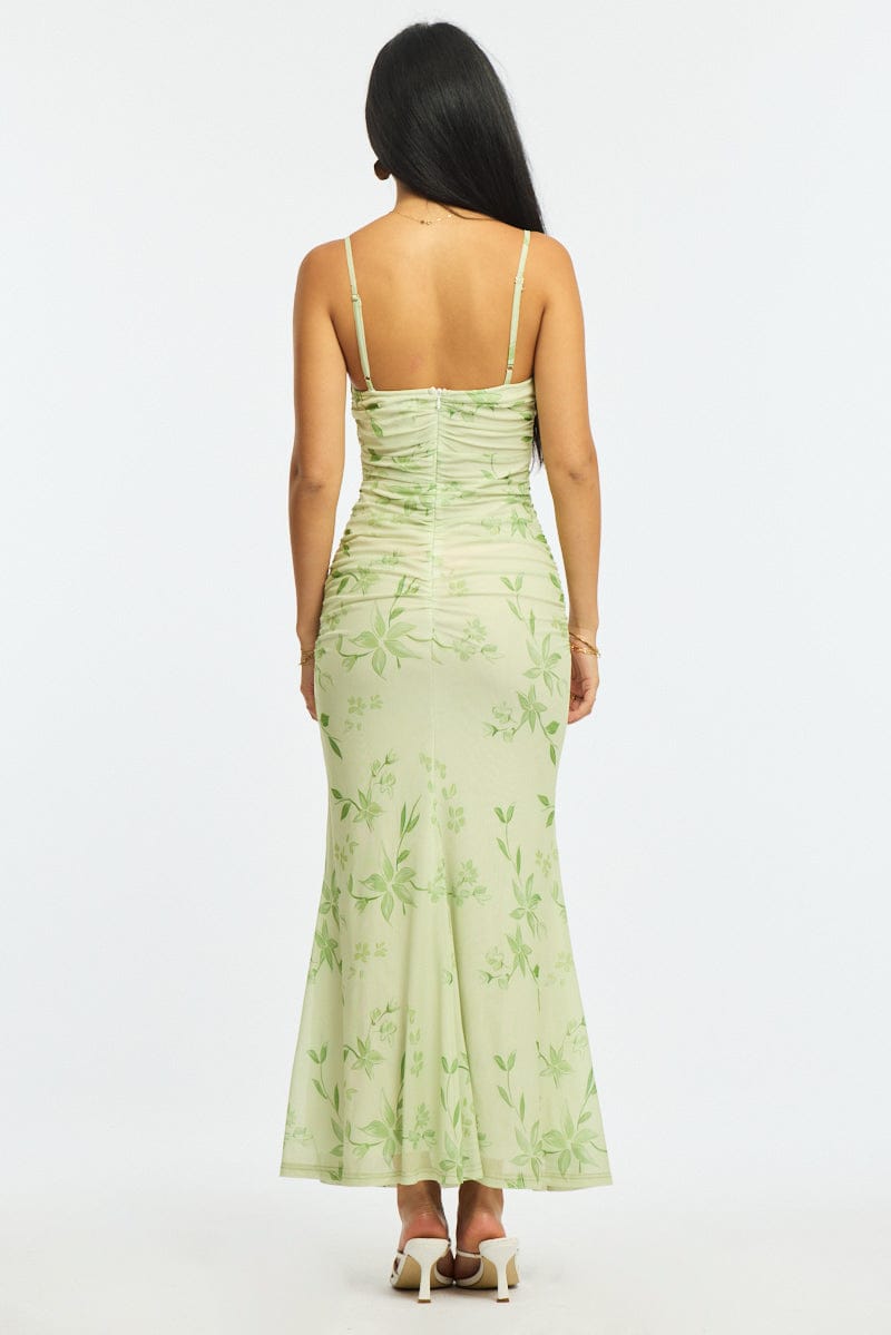 Green Floral Maxi Dress | Ally Fashion Green Floral Maxi Dress | Ally Fashion
