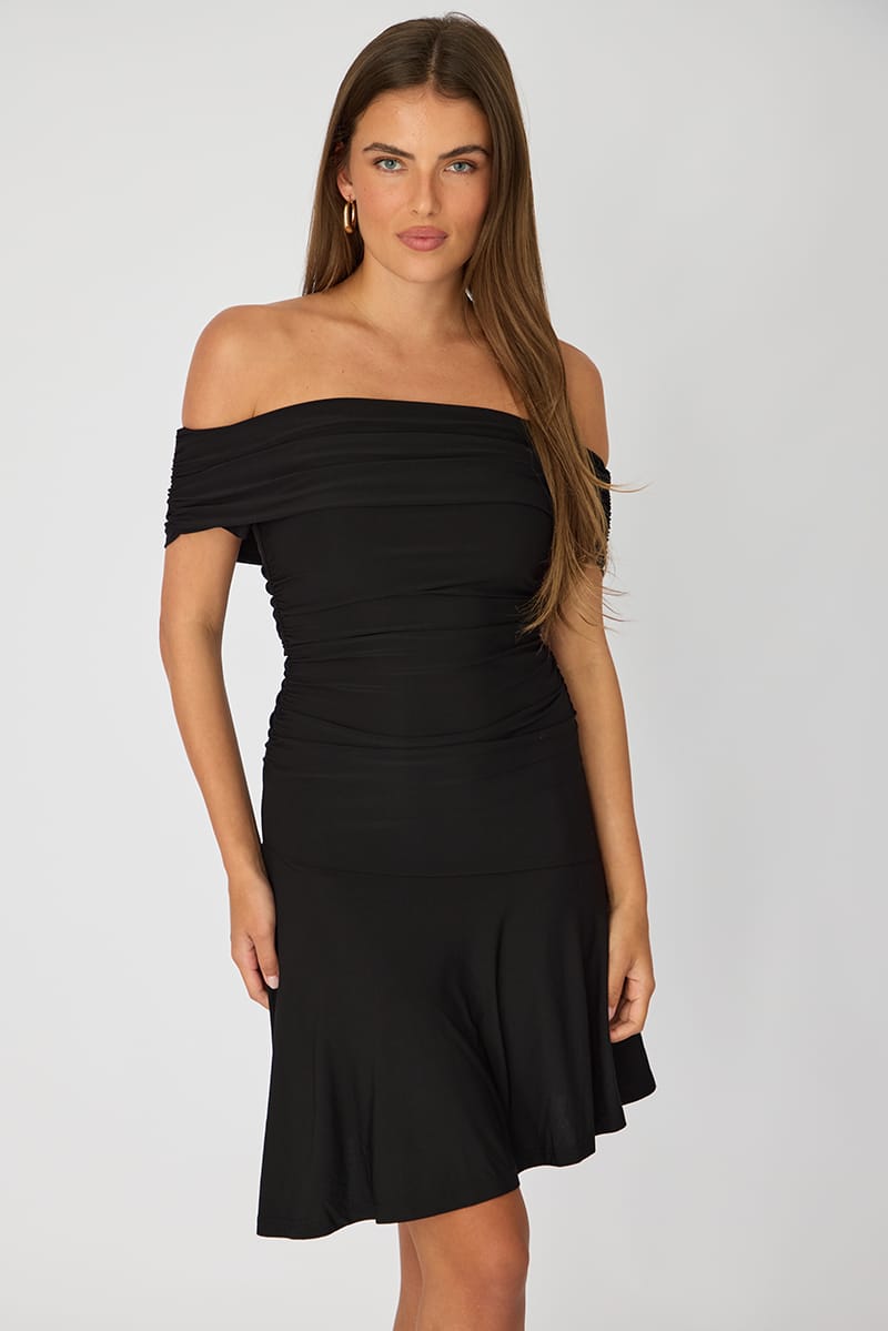 Black Off Shoulder Dress Mini for Ally Fashion