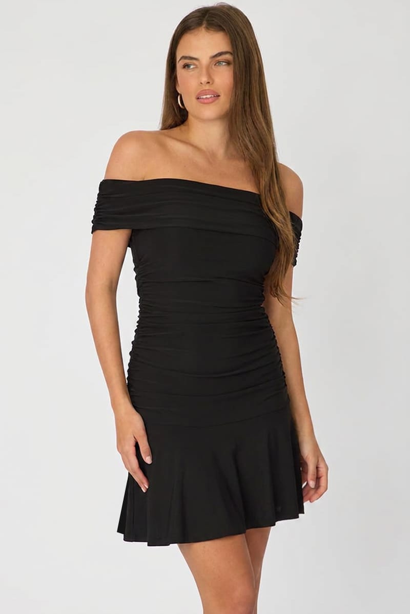 Black Off Shoulder Dress Mini for Ally Fashion
