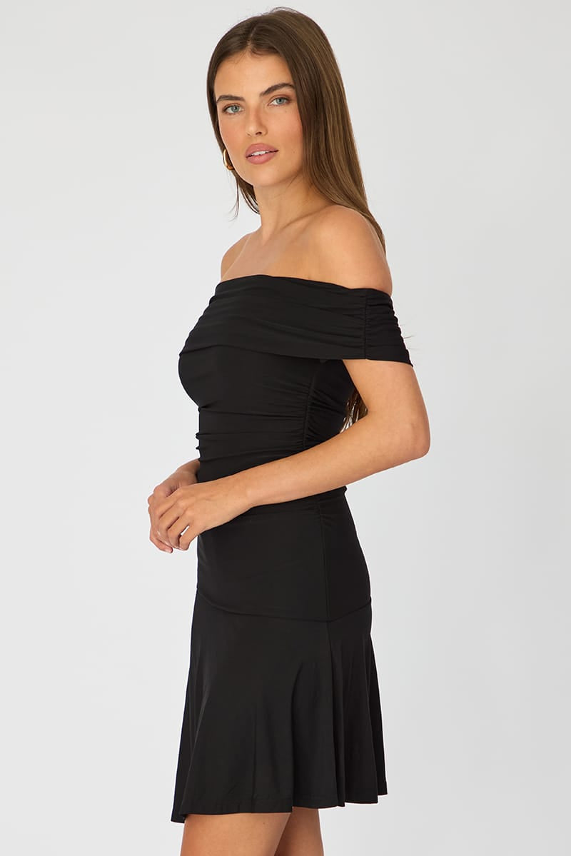 Black Off Shoulder Dress Mini for Ally Fashion