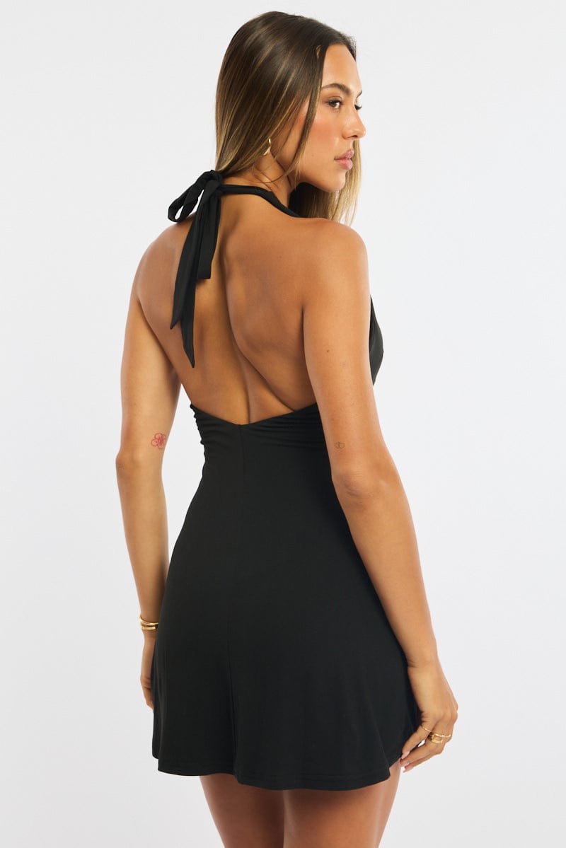 Black Playsuit Halter Neck for Ally Fashion