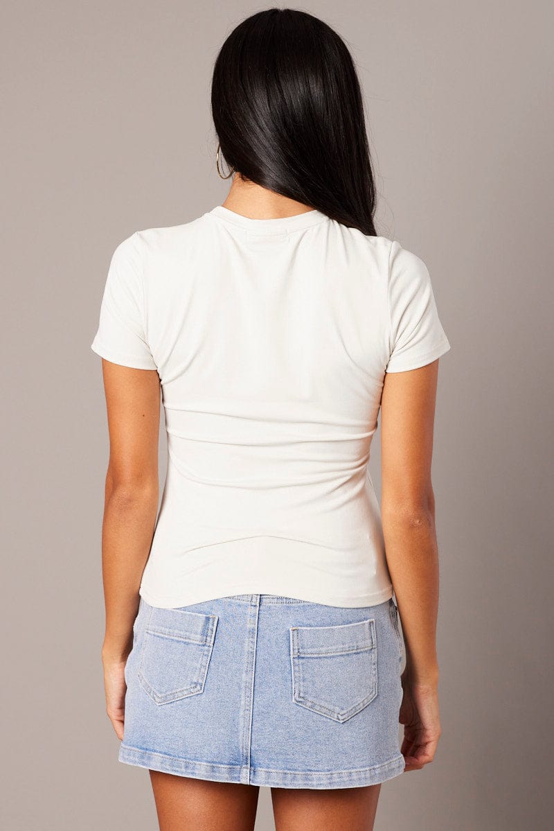 White Supersoft Top Short Sleeve for Ally Fashion