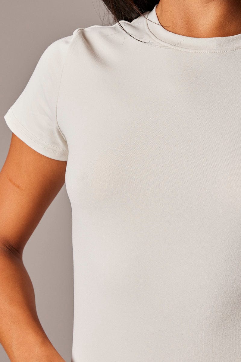 White Supersoft Top Short Sleeve for Ally Fashion