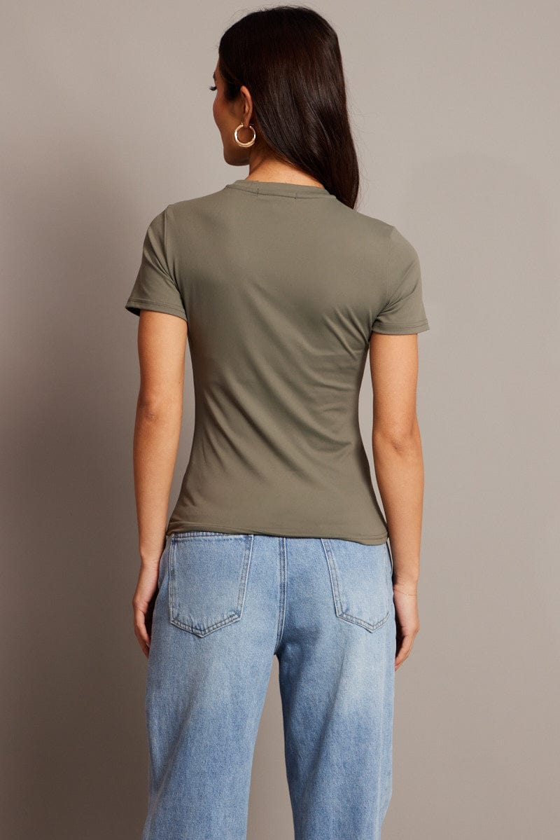 Green Supersoft Top Short Sleeve for Ally Fashion