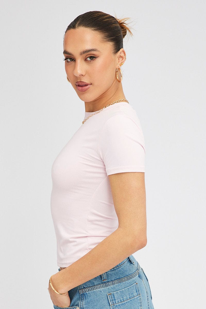 Pink Supersoft Top Short Sleeve for Ally Fashion