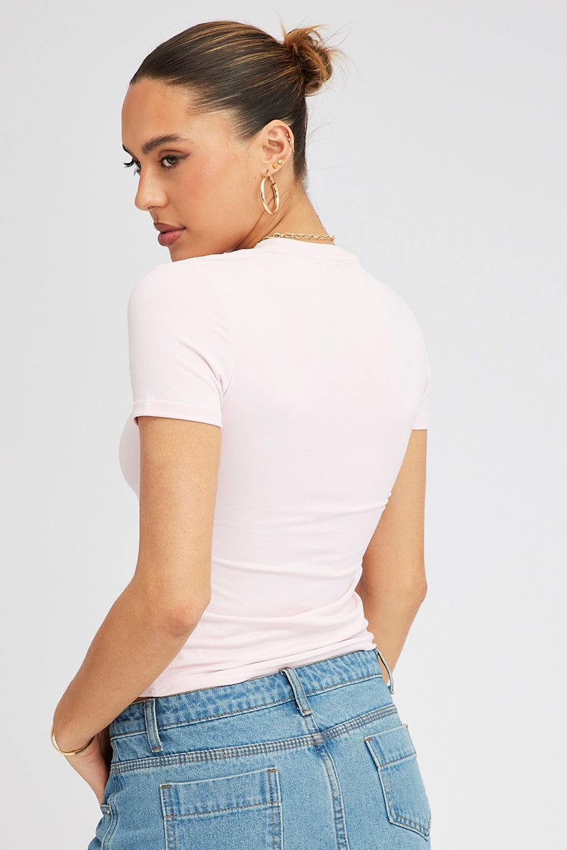 Pink Supersoft Top Short Sleeve for Ally Fashion