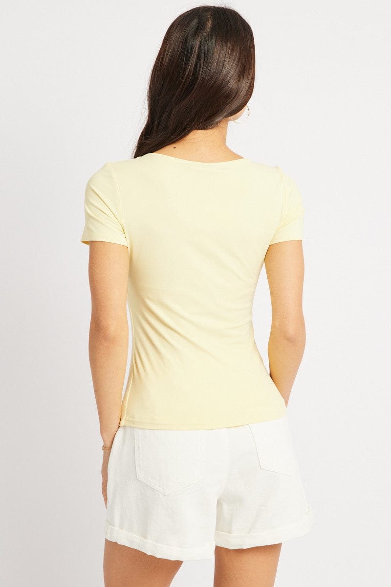 Yellow Supersoft Top Short Sleeve for Ally Fashion