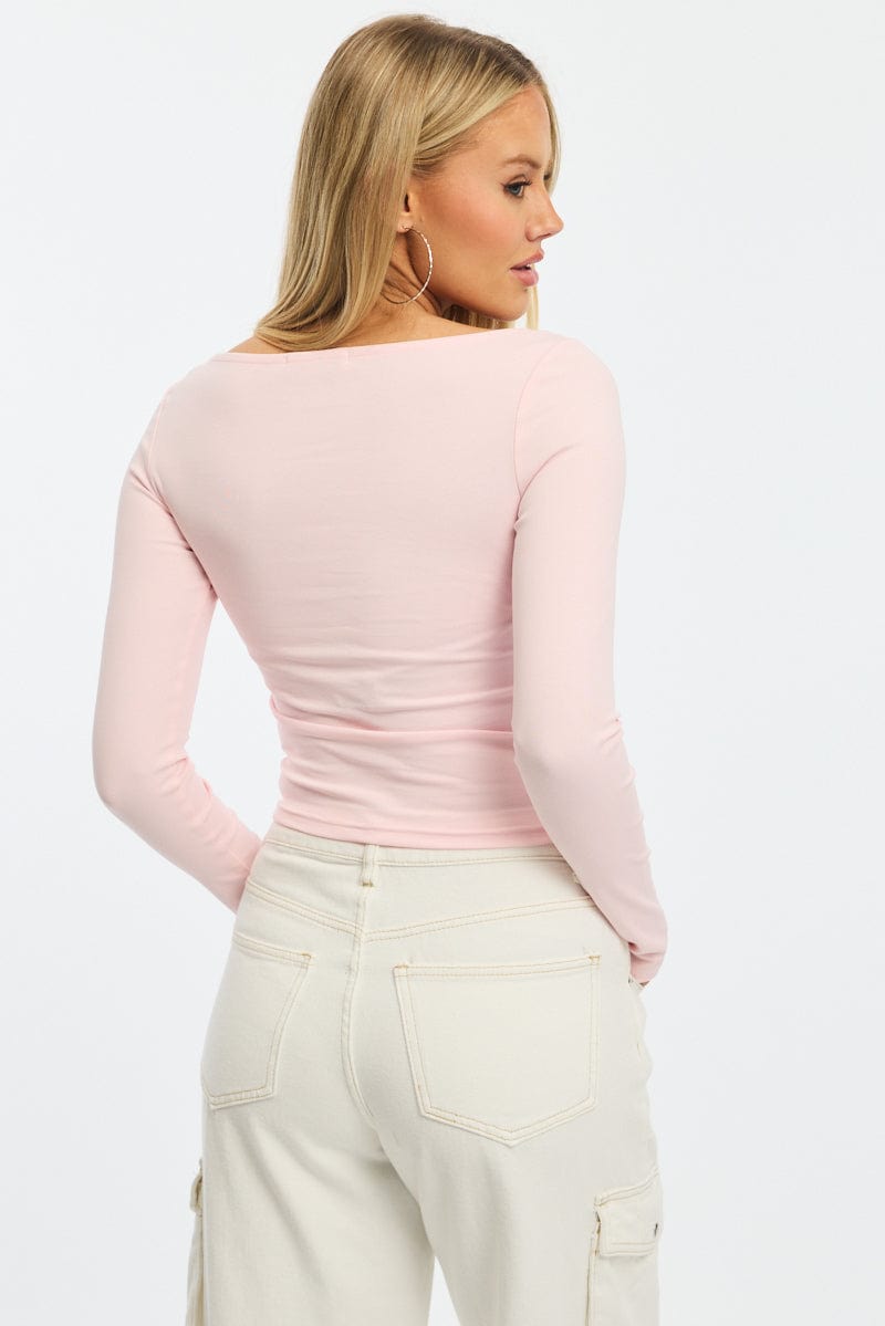 Pink Graphic Tee Long Sleeve for Ally Fashion