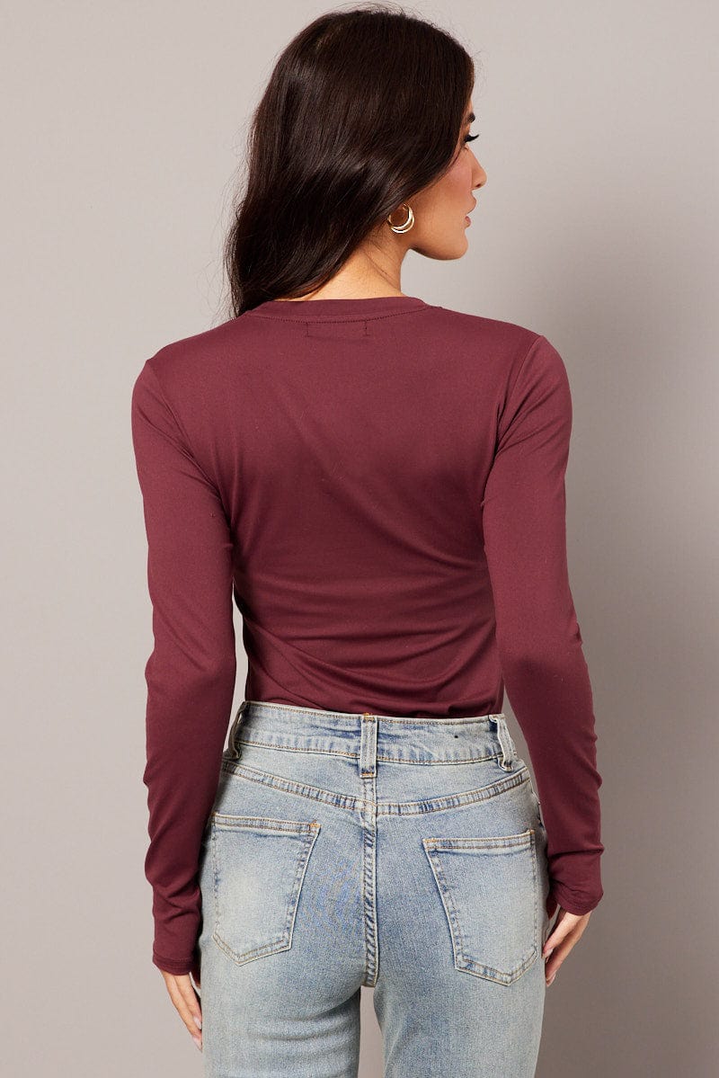 Red Supersoft Top Long Sleeve for Ally Fashion