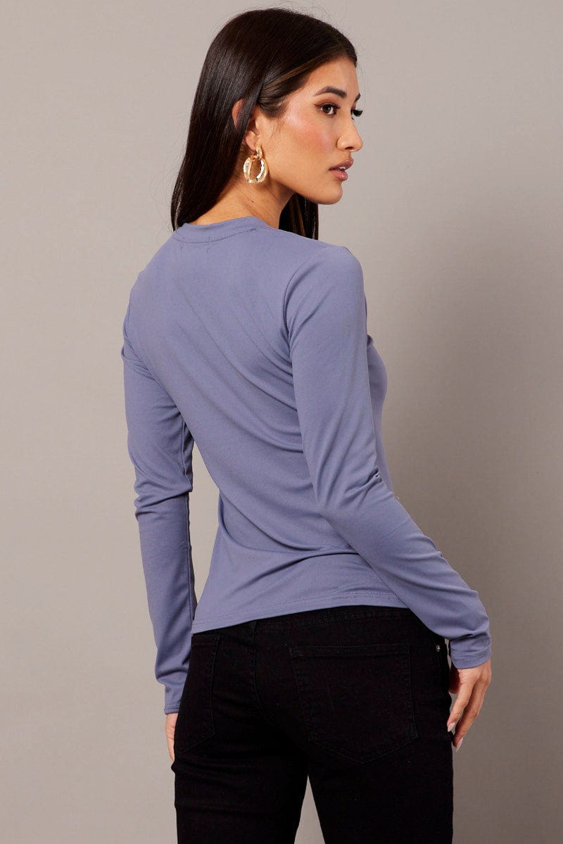 Blue Supersoft Top Long Sleeve for Ally Fashion