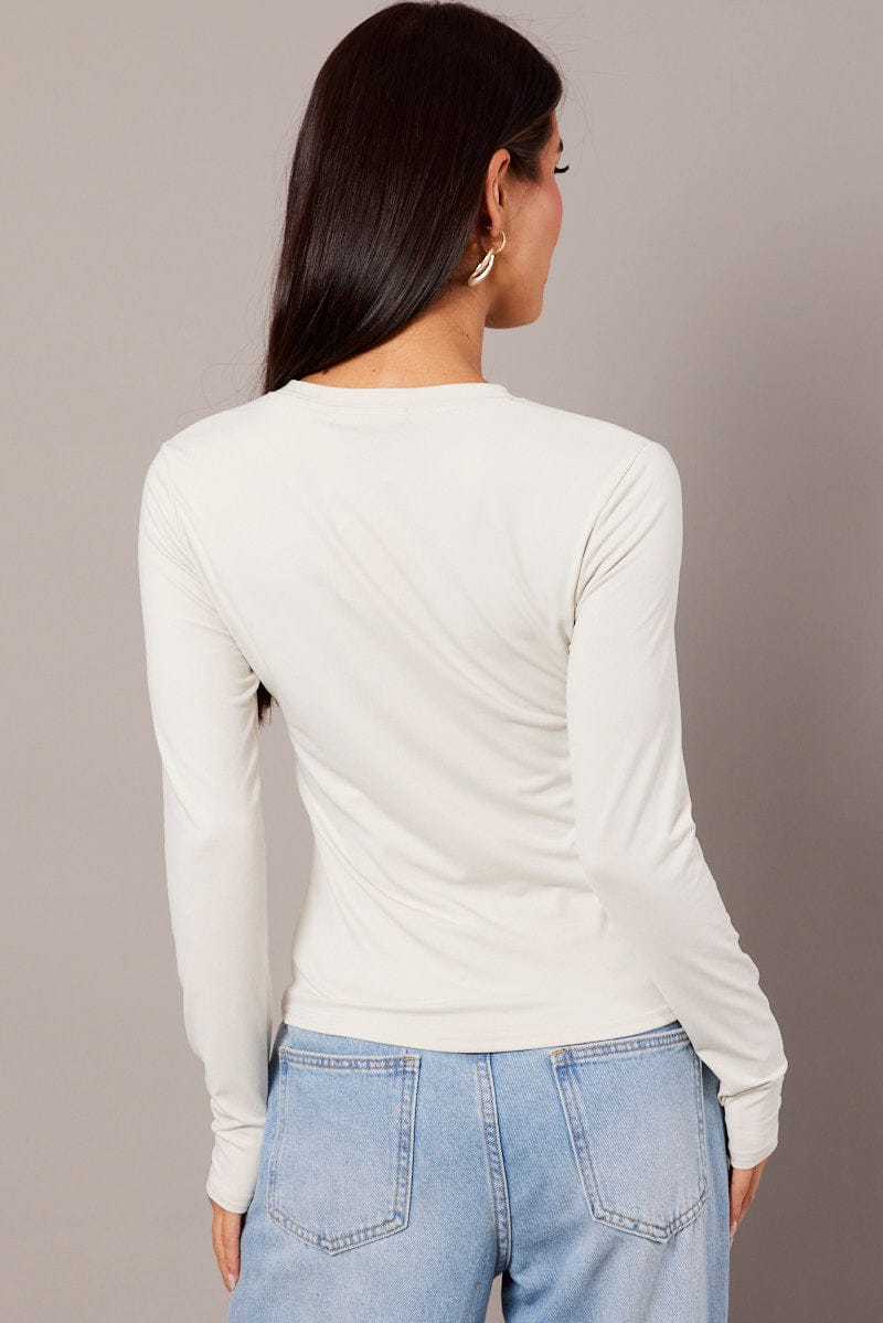 White Supersoft Top Long Sleeve for Ally Fashion