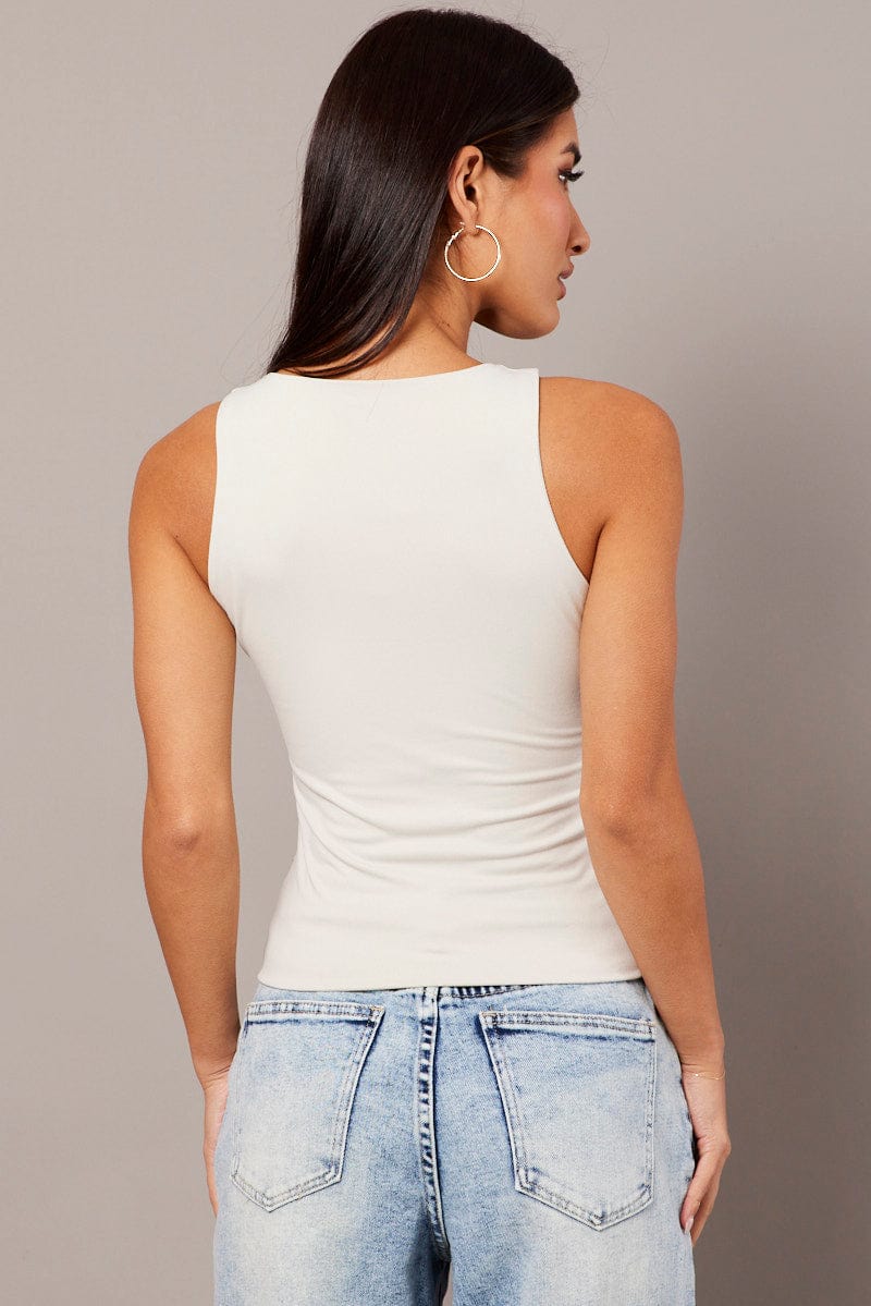 White Supersoft Tank Sleeveless for Ally Fashion