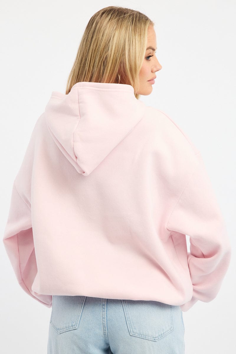 Pink Graphic Sweater Long Sleeve for Ally Fashion