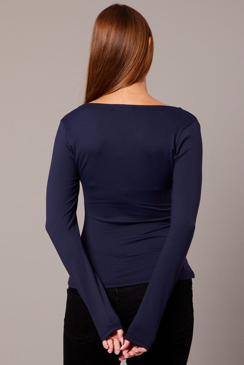 Blue Supersoft Top Long Sleeve for Ally Fashion