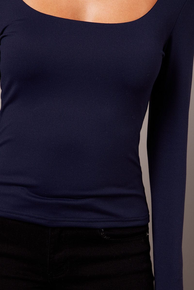 Blue Supersoft Top Long Sleeve for Ally Fashion