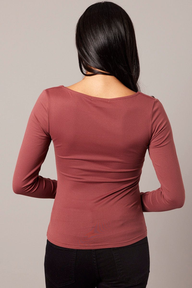 Brown Supersoft Top Long Sleeve for Ally Fashion