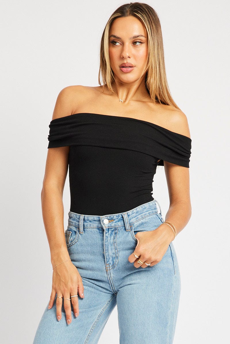 Black Off Shoulder Top for Ally Fashion