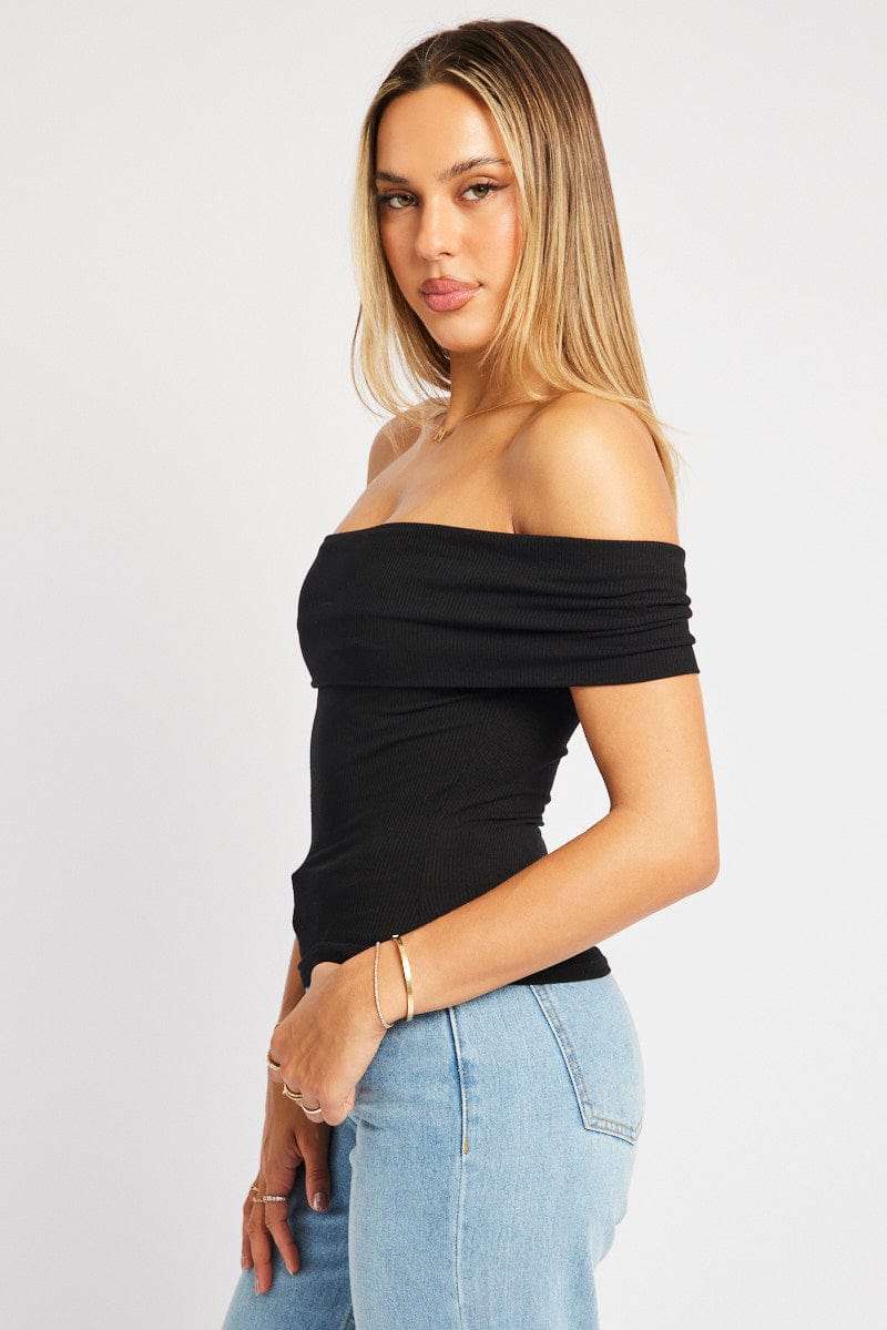 Black Off Shoulder Top for Ally Fashion