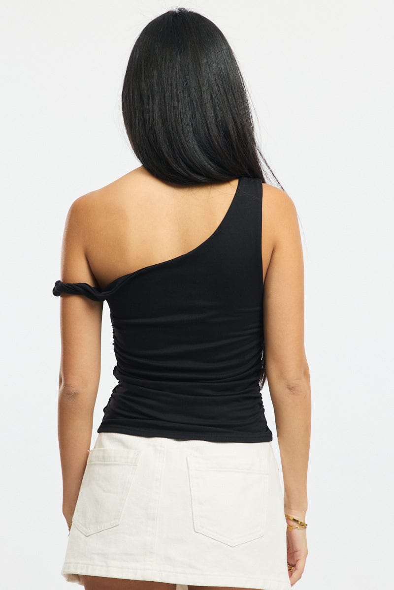 Black Supersoft Top Twist Off Shoulder for Ally Fashion