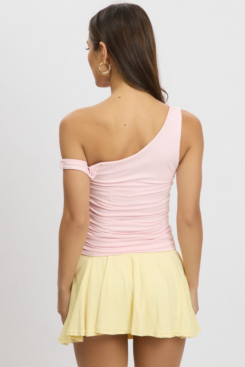 Pink Graphic Top Twist off Shoulder Supersoft for Ally Fashion